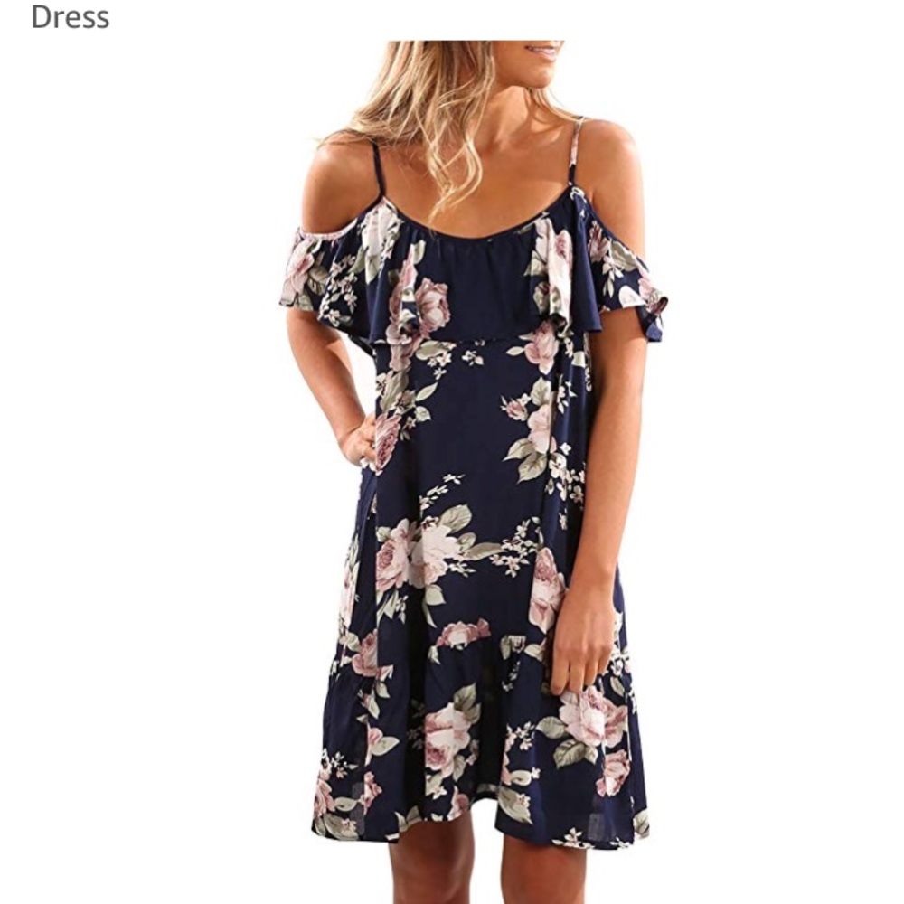 NWOT floral cold shoulder dress